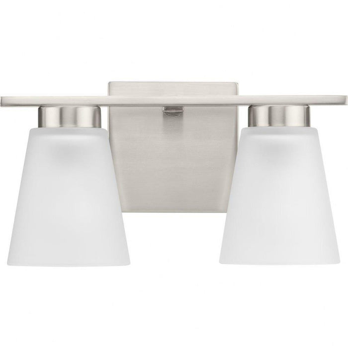 Progress Lighting Tanner Collection 2-Light Bath /Vanity Light Brushed Nickel Finish Etched Glass (P300500-009)