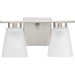 Progress Lighting Tanner Collection 2-Light Bath /Vanity Light Brushed Nickel Finish Etched Glass (P300500-009)