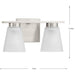 Progress Lighting Tanner Collection 2-Light Bath /Vanity Light Brushed Nickel Finish Etched Glass (P300500-009)