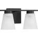 Progress Lighting Tanner Collection 2-Light Bath /Vanity Light Matte Black Finish Etched Glass (P300500-31M)