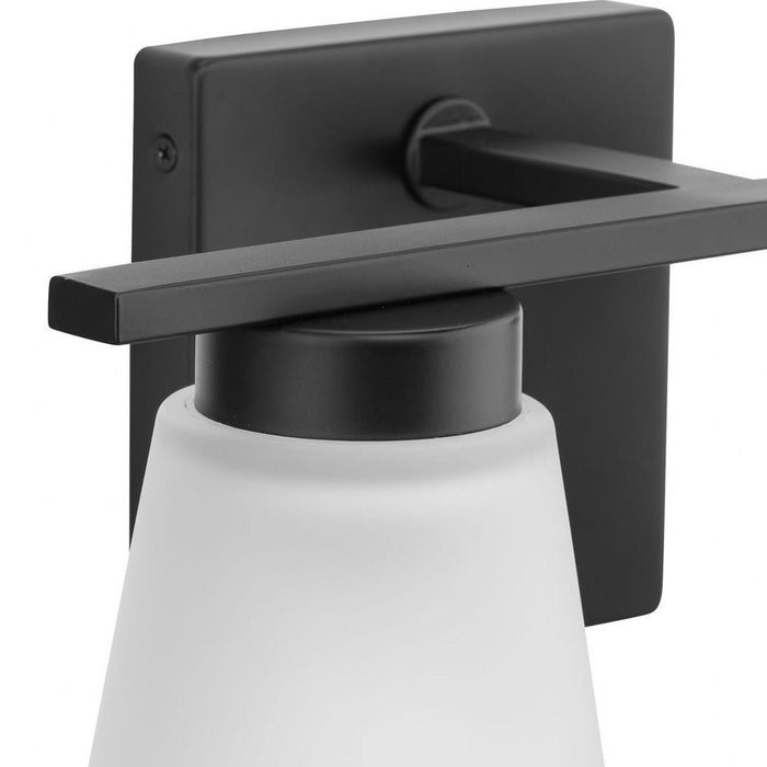 Progress Lighting Tanner Collection 2-Light Bath /Vanity Light Matte Black Finish Etched Glass (P300500-31M)