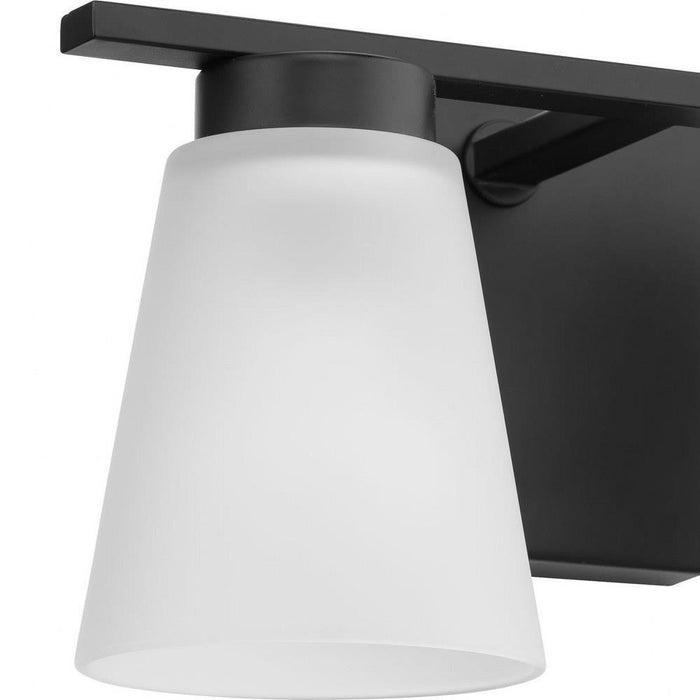 Progress Lighting Tanner Collection 2-Light Bath /Vanity Light Matte Black Finish Etched Glass (P300500-31M)