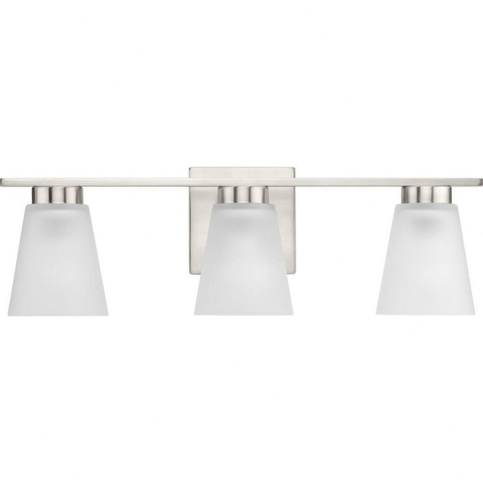 Progress Lighting Tanner Collection 3-Light Bath /Vanity Light Brushed Nickel Finish Etched Glass (P300501-009)