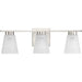 Progress Lighting Tanner Collection 3-Light Bath /Vanity Light Brushed Nickel Finish Etched Glass (P300501-009)
