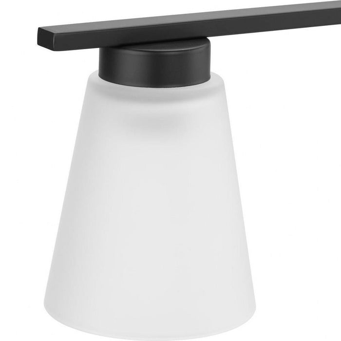Progress Lighting Tanner Collection 3-Light Bath /Vanity Light Matte Black Finish Etched Glass (P300501-31M)