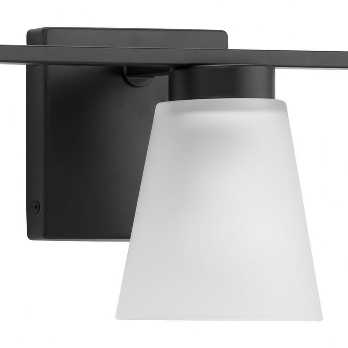 Progress Lighting Tanner Collection 3-Light Bath /Vanity Light Matte Black Finish Etched Glass (P300501-31M)