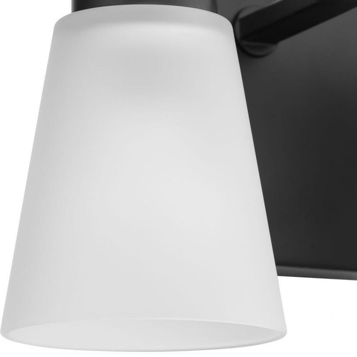 Progress Lighting Tanner Collection 3-Light Bath /Vanity Light Matte Black Finish Etched Glass (P300501-31M)