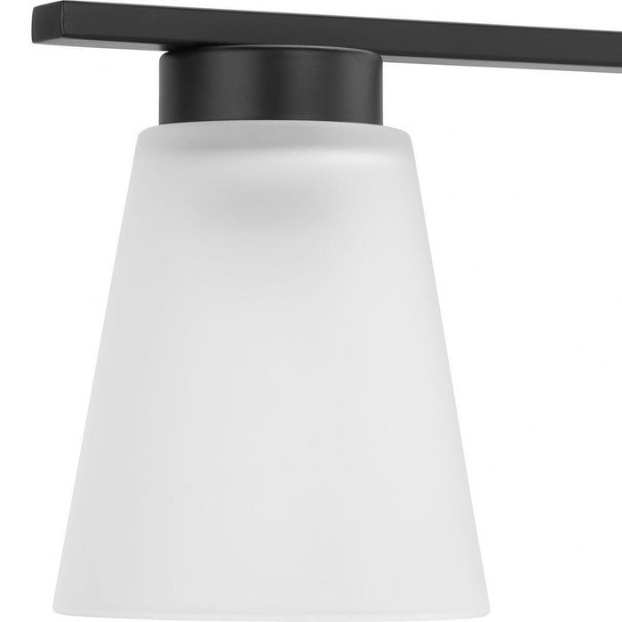 Progress Lighting Tanner Collection 3-Light Bath /Vanity Light Matte Black Finish Etched Glass (P300501-31M)