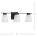 Progress Lighting Tanner Collection 3-Light Bath /Vanity Light Matte Black Finish Etched Glass (P300501-31M)