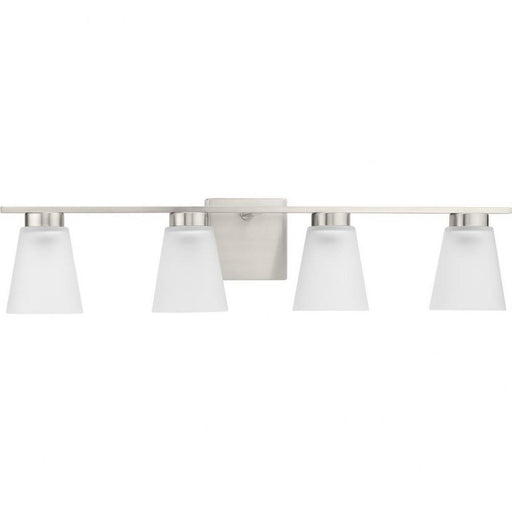 Progress Lighting Tanner Collection 4-Light Bath /Vanity Light Brushed Nickel Finish Etched Glass (P300502-009)