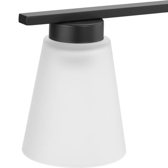 Progress Lighting Tanner Collection 4-Light Bath /Vanity Light Matte Black Finish Etched Glass (P300502-31M)