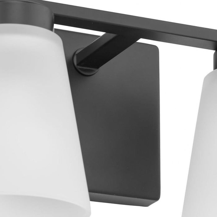 Progress Lighting Tanner Collection 4-Light Bath /Vanity Light Matte Black Finish Etched Glass (P300502-31M)