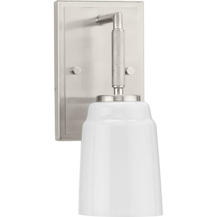 Progress Lighting Spenser Collection 1-Light Bath /Vanity Light Brushed Nickel Finish Opal Glass (P300503-009)