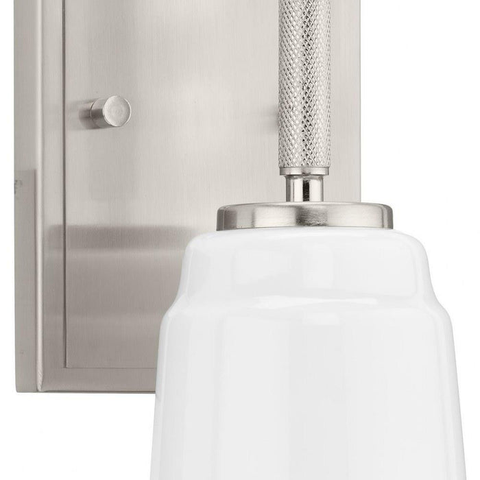 Progress Lighting Spenser Collection 1-Light Bath /Vanity Light Brushed Nickel Finish Opal Glass (P300503-009)