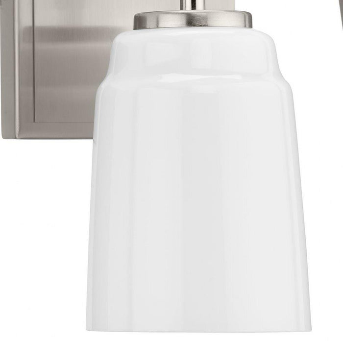Progress Lighting Spenser Collection 1-Light Bath /Vanity Light Brushed Nickel Finish Opal Glass (P300503-009)