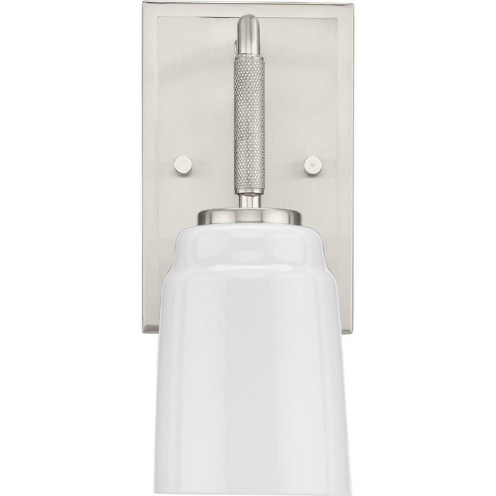 Progress Lighting Spenser Collection 1-Light Bath /Vanity Light Brushed Nickel Finish Opal Glass (P300503-009)