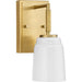 Progress Lighting Spenser Collection 1-Light Bath /Vanity Light Brushed Gold Finish Opal Glass (P300503-191)