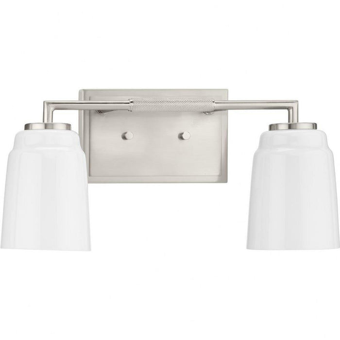 Progress Lighting Spenser Collection 2-Light Bath /Vanity Light Brushed Nickel Finish Opal Glass (P300504-009)