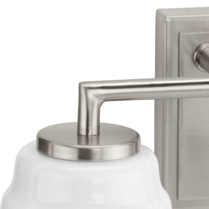Progress Lighting Spenser Collection 2-Light Bath /Vanity Light Brushed Nickel Finish Opal Glass (P300504-009)