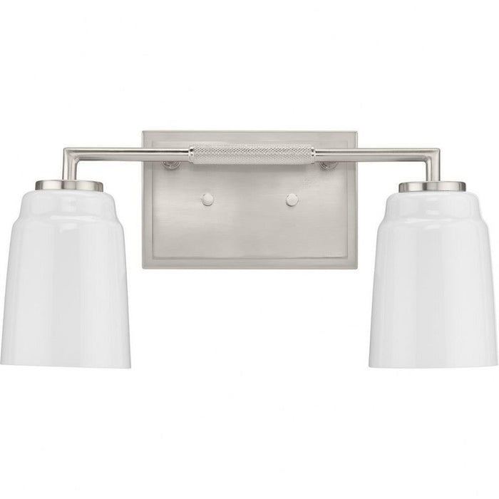 Progress Lighting Spenser Collection 2-Light Bath /Vanity Light Brushed Nickel Finish Opal Glass (P300504-009)