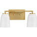 Progress Lighting Spenser Collection 2-Light Bath /Vanity Light Brushed Gold Finish Opal Glass (P300504-191)