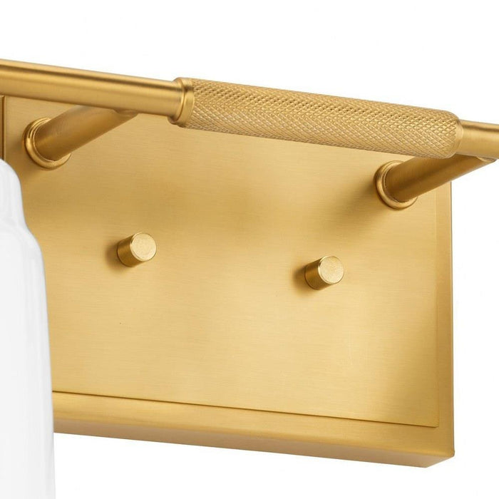 Progress Lighting Spenser Collection 2-Light Bath /Vanity Light Brushed Gold Finish Opal Glass (P300504-191)