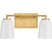 Progress Lighting Spenser Collection 2-Light Bath /Vanity Light Brushed Gold Finish Opal Glass (P300504-191)