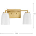 Progress Lighting Spenser Collection 2-Light Bath /Vanity Light Brushed Gold Finish Opal Glass (P300504-191)