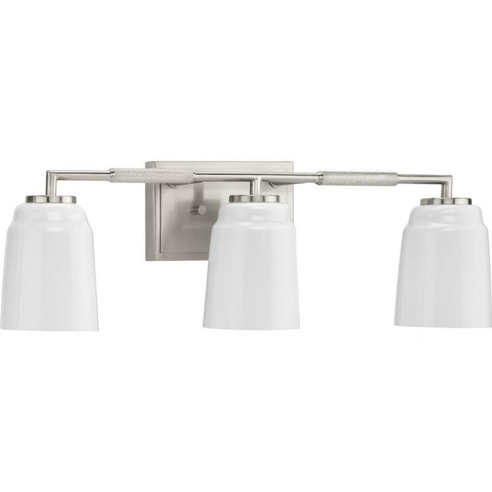 Progress Lighting Spenser Collection 3-Light Bath /Vanity Light Brushed Nickel Finish Opal Glass (P300505-009)