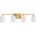 Progress Lighting Spenser Collection 4-Light Bath /Vanity Light Brushed Gold Finish Opal Glass (P300506-191)