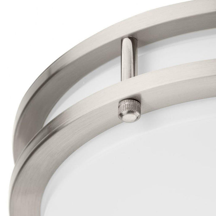 Progress Lighting Abide Collection 11 Inch Round LED Flush Mount Fixture CCT Selectable 2700K/3000K/3500K/4000K/5000K Brushed Nickel (P350274-009-CS)