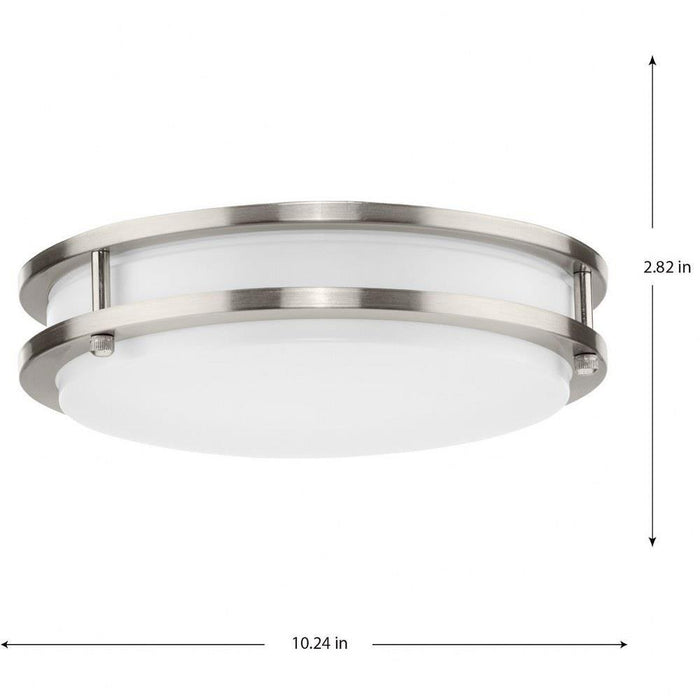 Progress Lighting Abide Collection 11 Inch Round LED Flush Mount Fixture CCT Selectable 2700K/3000K/3500K/4000K/5000K Brushed Nickel (P350274-009-CS)