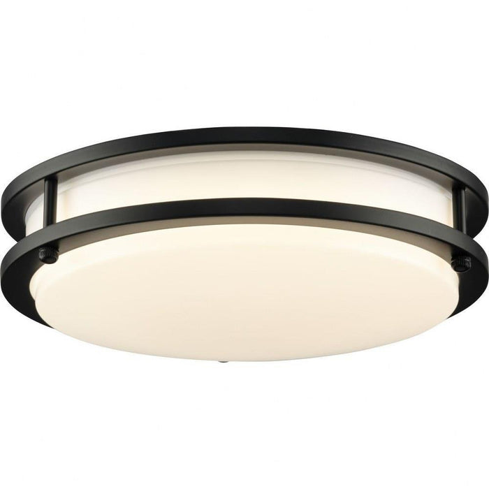 Progress Lighting Abide Collection 11 Inch Round LED Flush Mount Fixture CCT Selectable 2700K/3000K/3500K/4000K/5000K Matte Black (P350274-31M-CS)