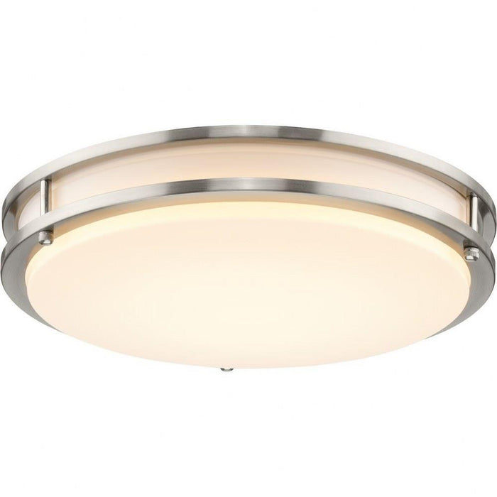 Progress Lighting Abide Collection 14 Inch Round LED Flush Mount Fixture CCT Selectable 2700K/3000K/3500K/4000K/5000K Brushed Nickel (P350275-009-CS)