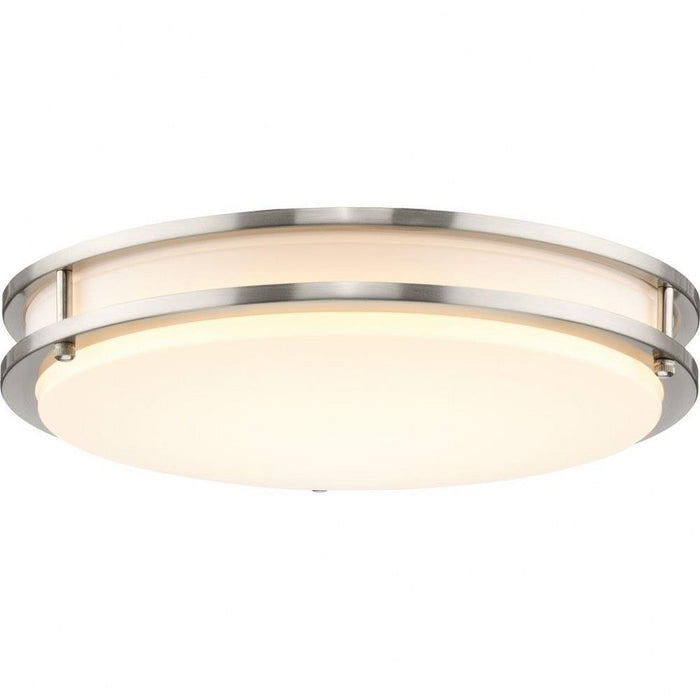 Progress Lighting Abide Collection 14 Inch Round LED Flush Mount Fixture CCT Selectable 2700K/3000K/3500K/4000K/5000K Brushed Nickel (P350275-009-CS)