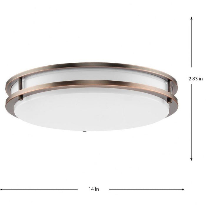 Progress Lighting Abide Collection 14 Inch Round LED Flush Mount Fixture CCT Selectable 2700K/3000K/3500K/4000K/5000K Urban Bronze (P350275-174-CS)