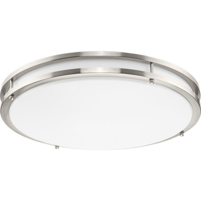 Progress Lighting Abide Collection 18 Inch Round LED Flush Mount Fixture CCT Selectable 2700K/3000K/3500K/4000K/5000K Brushed Nickel (P350276-009-CS)
