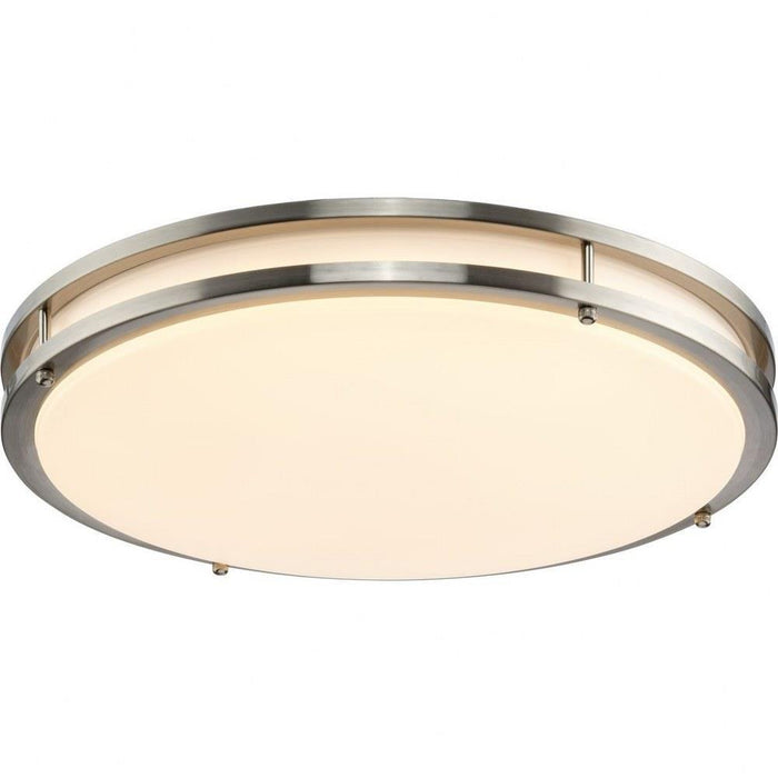 Progress Lighting Abide Collection 18 Inch Round LED Flush Mount Fixture CCT Selectable 2700K/3000K/3500K/4000K/5000K Brushed Nickel (P350276-009-CS)