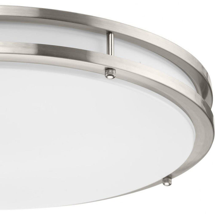 Progress Lighting Abide Collection 18 Inch Round LED Flush Mount Fixture CCT Selectable 2700K/3000K/3500K/4000K/5000K Brushed Nickel (P350276-009-CS)