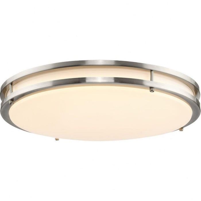 Progress Lighting Abide Collection 18 Inch Round LED Flush Mount Fixture CCT Selectable 2700K/3000K/3500K/4000K/5000K Brushed Nickel (P350276-009-CS)