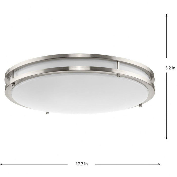 Progress Lighting Abide Collection 18 Inch Round LED Flush Mount Fixture CCT Selectable 2700K/3000K/3500K/4000K/5000K Brushed Nickel (P350276-009-CS)