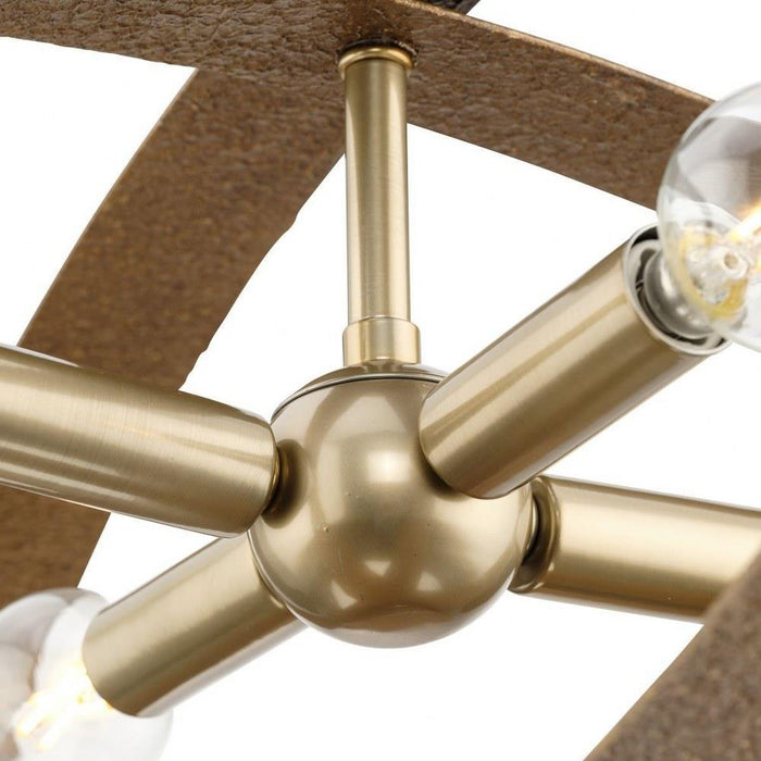 Progress Lighting Allegheny Collection 4-Light Semi-Flush Mount Fixture Soft Gold Finish (P350280-205)