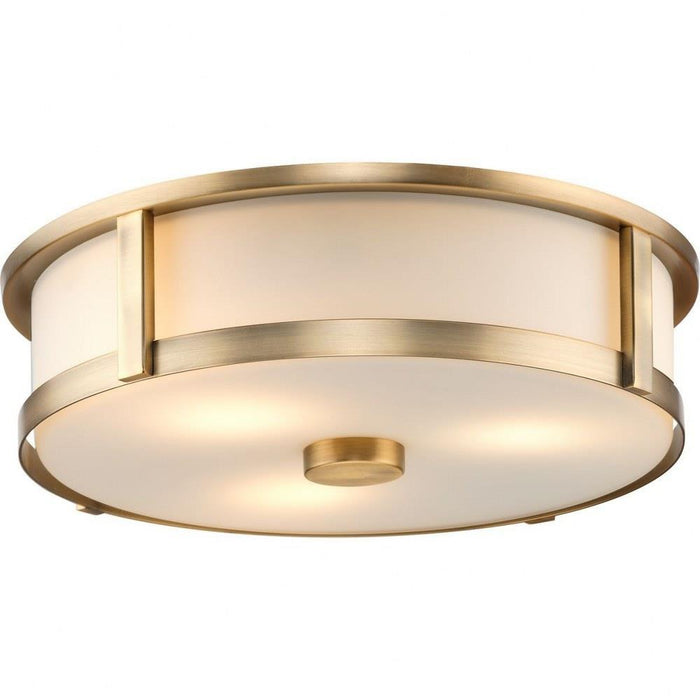 Progress Lighting Gilliam Collection 3-Light Flush Mount Fixture Vintage Brass Finish (P350281-163)