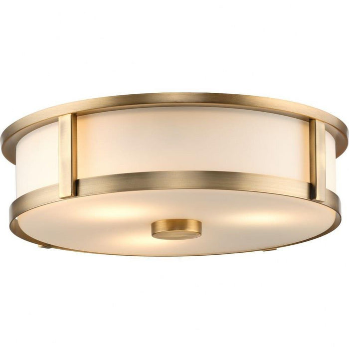 Progress Lighting Gilliam Collection 3-Light Flush Mount Fixture Vintage Brass Finish (P350281-163)