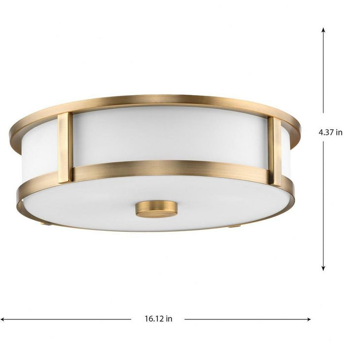 Progress Lighting Gilliam Collection 3-Light Flush Mount Fixture Vintage Brass Finish (P350281-163)