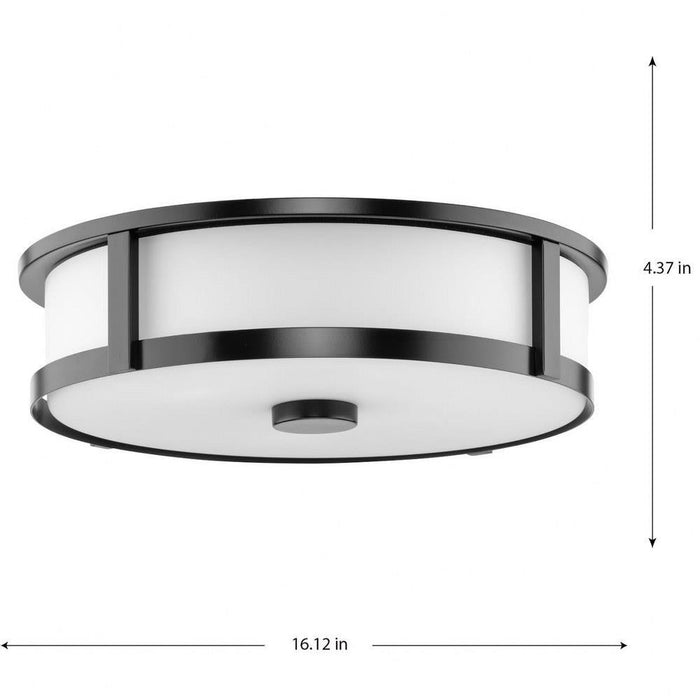 Progress Lighting Gilliam Collection 3-Light Flush Mount Fixture Matte Black Finish (P350281-31M)