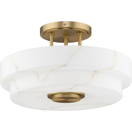 Progress Lighting Tosca Collection 3-Light Semi-Flush Mount Fixture Brushed Bronze Finish (P350284-109)