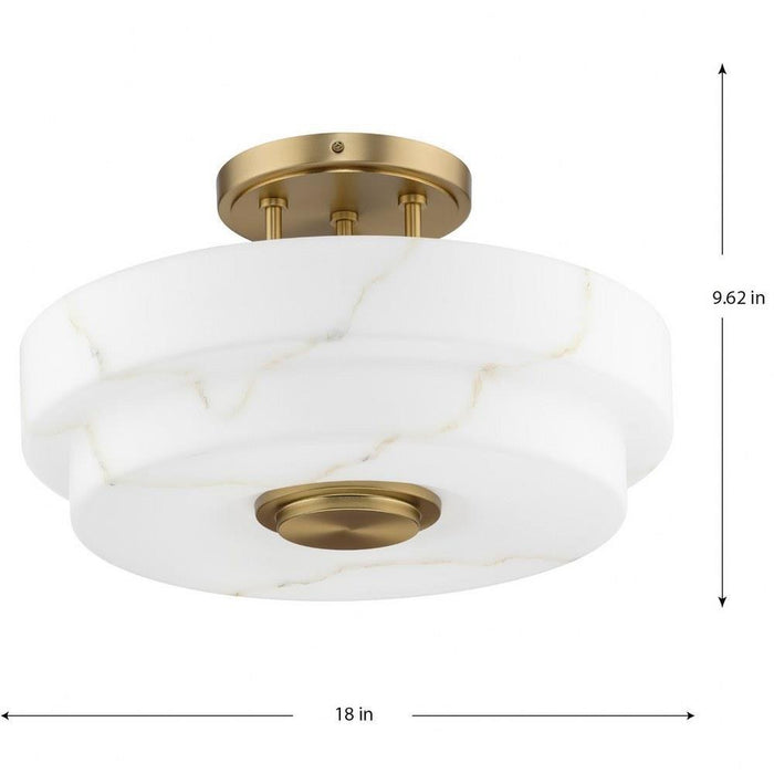 Progress Lighting Tosca Collection 3-Light Semi-Flush Mount Fixture Brushed Bronze Finish (P350284-109)