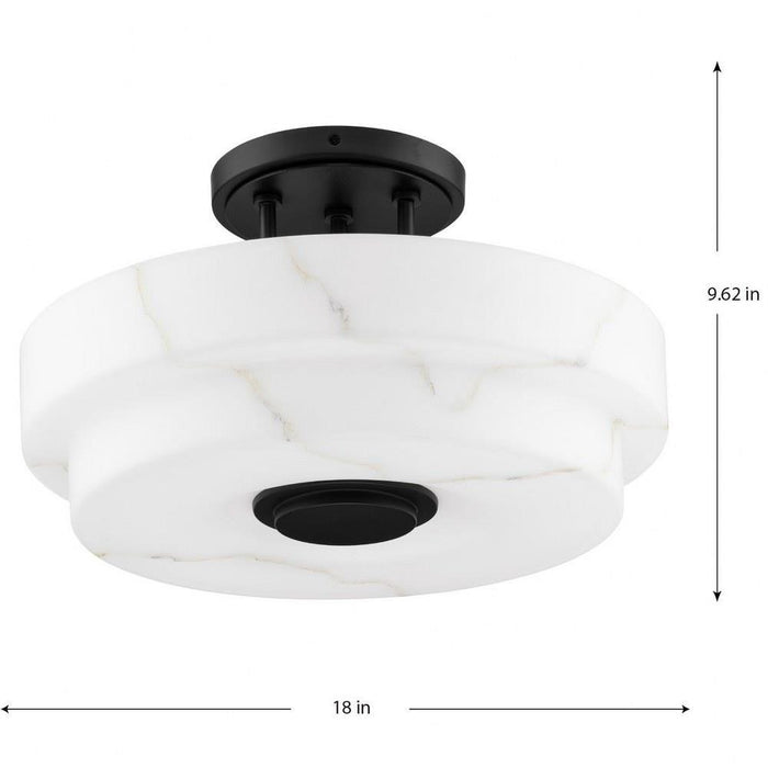 Progress Lighting Tosca Collection 3-Light Semi-Flush Mount Fixture Matte Black Finish (P350284-31M)