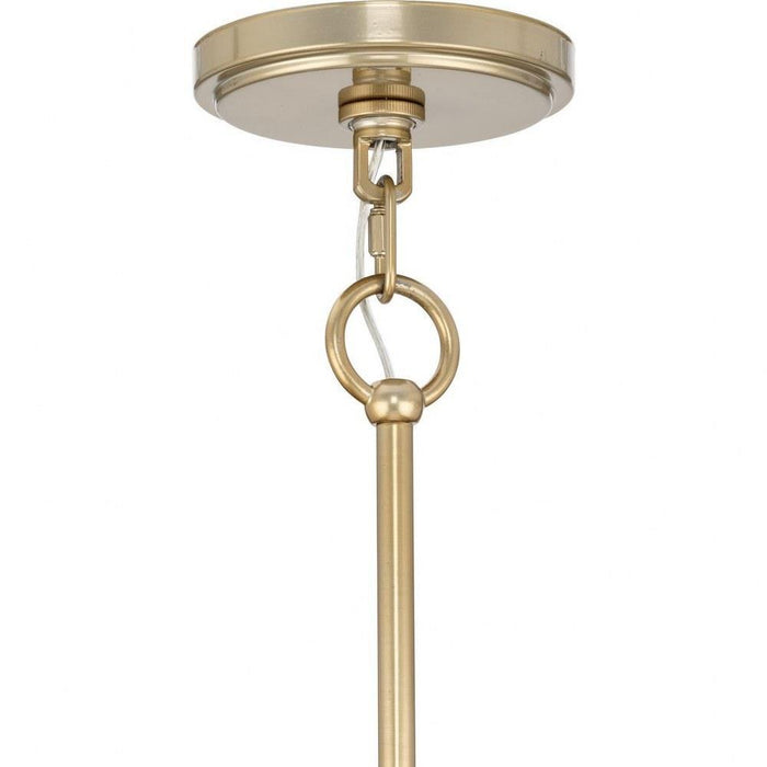Progress Lighting Seville Collection 6-Light Chandelier Soft Gold Finish Clear Ribbed Glass (P400389-205)